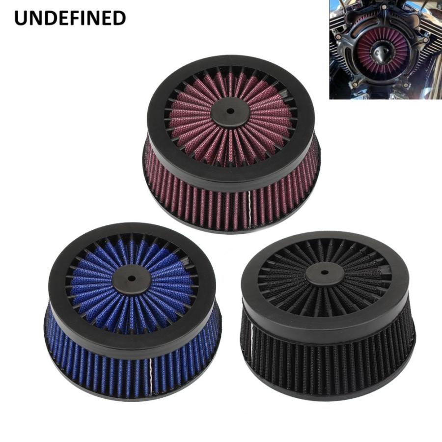 ハーレー エア クリーナー インテーク フィルター レッド ブルー ブラック ツーリング エレクトラ グライド スポーツスター ソフテイル | 