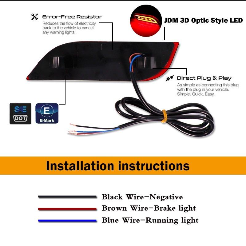 スバル インプレッサ wrx wrxsti xv用 led バンパー リフレクター テールライト |  | 05