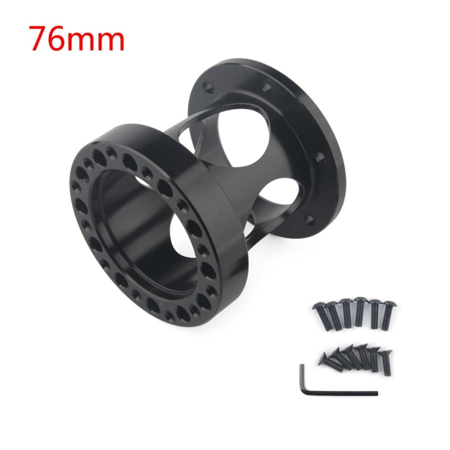 汎用 ステアリング ホイール ハンドル ハブ スペーサー 51mm 76mm 101mm ボス キット アダプター ブラック 車 自動車 |  | 02