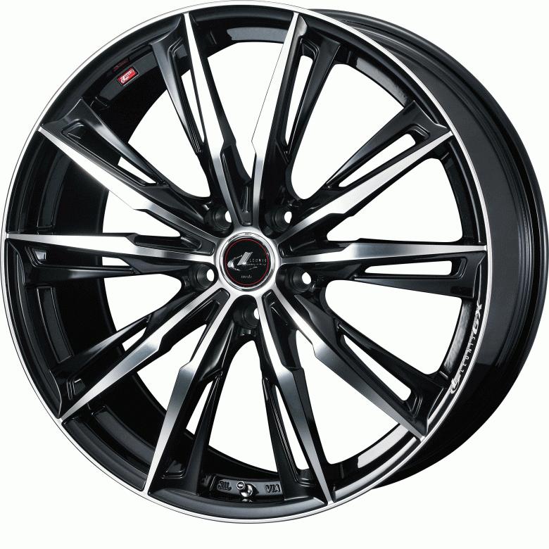 LEONIS GX 1880+42 5-114.3 Φ73 PBMC weds アルミホイール [510]