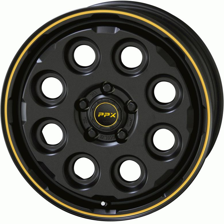 PPX MIL:8 1770+38 5-114.3 SGBLK/YL デリカD:5対応 KYOHO アルミ 