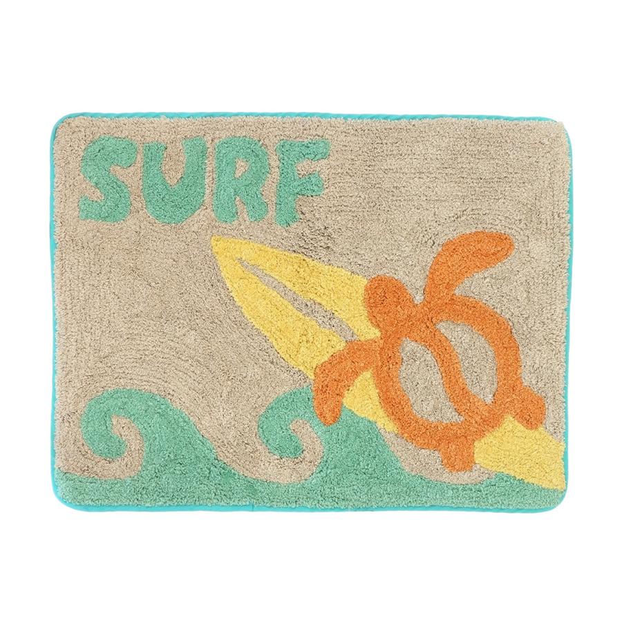 【宅急便発送商品】ウェーブ×ホヌ サーフマット/ハワイアン/SURF/カメ/波柄/玄関マット |  | 01