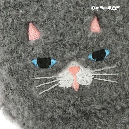 ネコファン必見！ネコフェイス手袋/スマホ対応/黒猫/刺繍/レディース