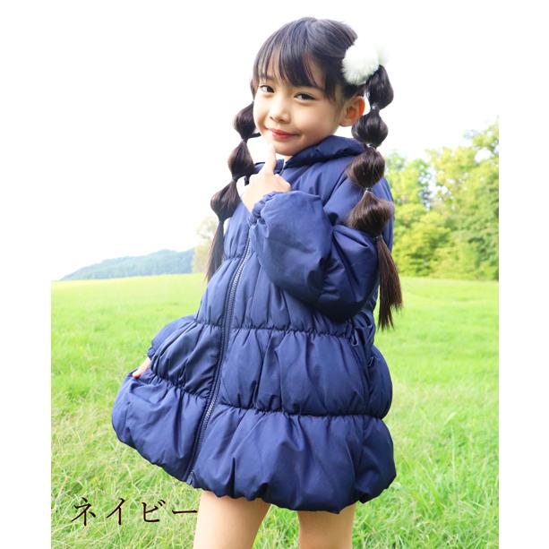 【値下げ】【子供服】【女の子】 エコダウン 天使のコート/後ろリボン♪/ロング/ファスナー　アウター　９０ｃｍ〜１６０ｃｍ フード無し |  | 09