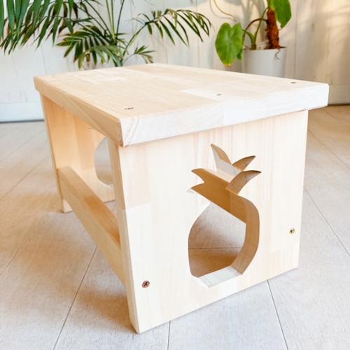 【宅急便発送商品】パイナップルくり抜き/ウッド 踏み台/子供/椅子/インテリア/ハンドメイド/ハワイアン/ステップチェア/木製 |  | 03