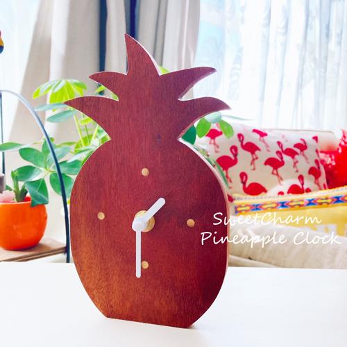 ハンドメイド ハワイアンコアウッド 置き時計 ハンドメイド ハワイアン