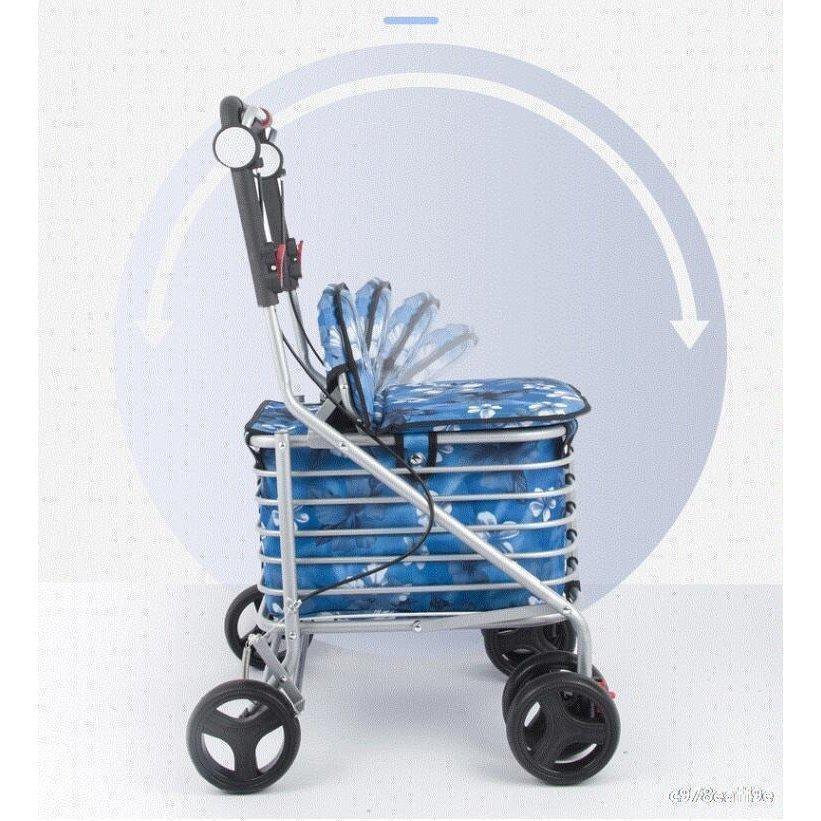 シルバーカー ワイヤーカート 座れる バッグ付き アルミ製