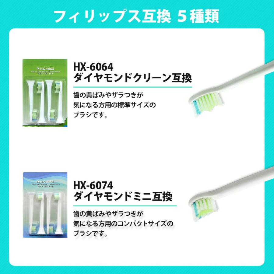 メール便無料 替えブラシ 2セット 8本 ブラウン オーラルB フィリップス ソニッケアー 替えブラシ 互換 Braun Philips 電動 歯ブラシ プロリザルツ oral-b｜scarab2｜11