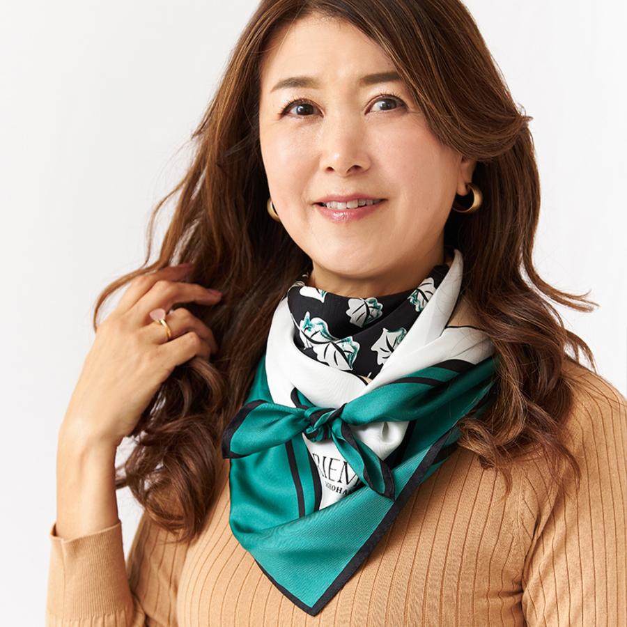 販促品 レディース シルク スカーフ 88cm スクエア 横浜 スカーフの巻き方 スカーアレンジ 母の日 プレゼント ギフト Xmas 誕生日 スカーフ親善大使 RIEMA リエマ