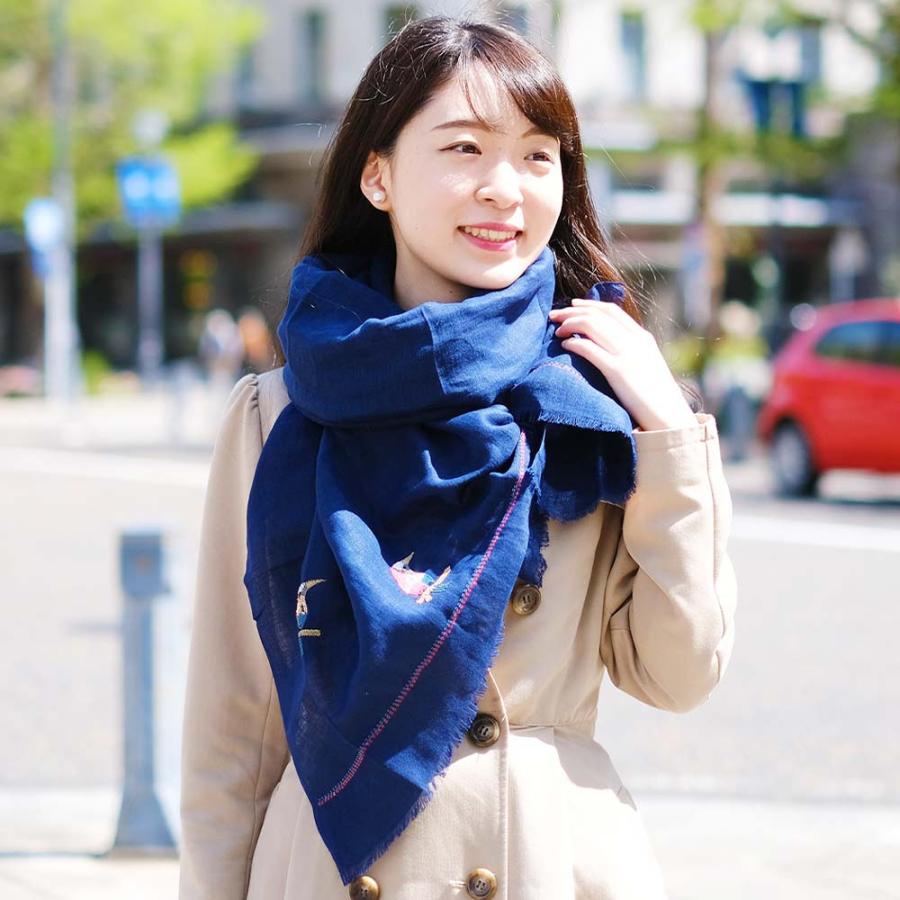 【アイコニックを纏う】Prima Classe Geo Classic ストール レディース ストール 春夏 綿 麻 刺繍 エンブロイダリー