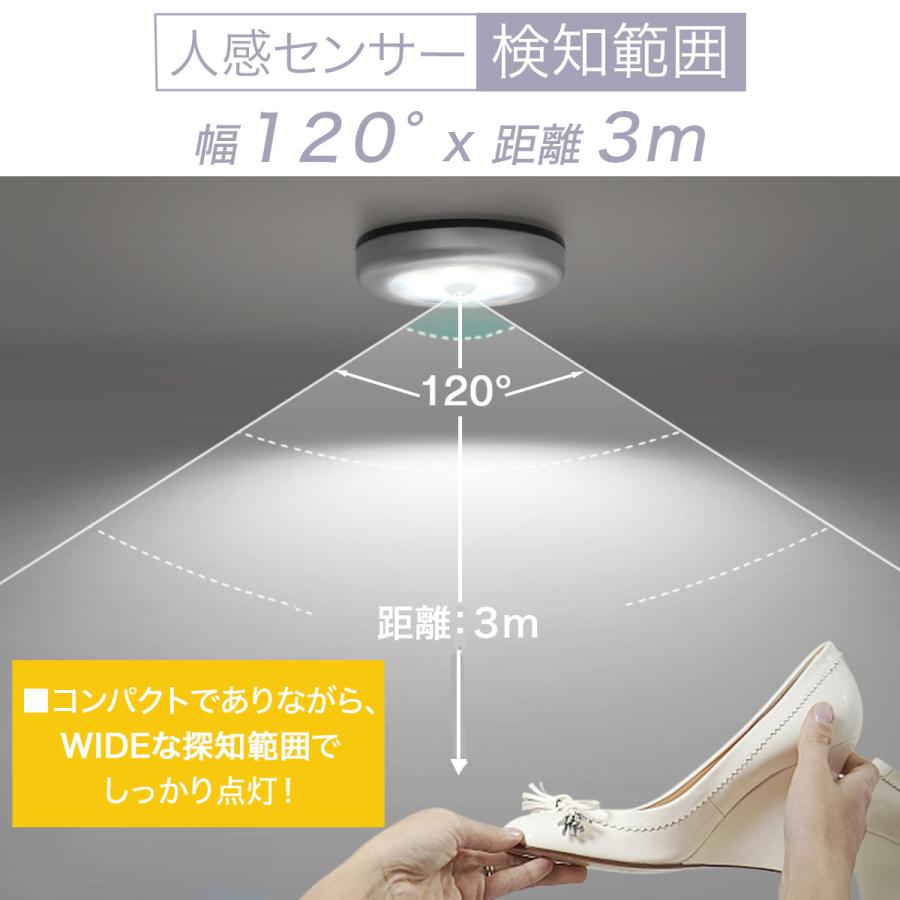 センサーライト LED 人感センサーライト 室内 電池式  屋内 クローゼット 玄関 ナイトライト 自動点灯 防災グッズ｜scarlet1101｜05