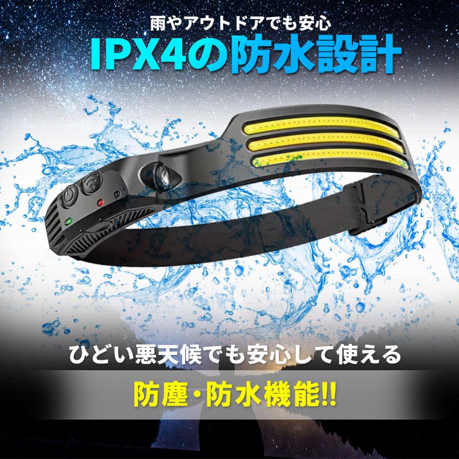 ヘッドライト 充電式 超強力 2個セット led ヘッドランプ センサー付 超軽量 広角照明 USB type-c 大容量バッテリー |  | 16
