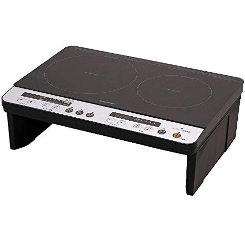 アイリスオーヤマ 2口 IHクッキングヒーター 工事不要 1400W 100V 脚