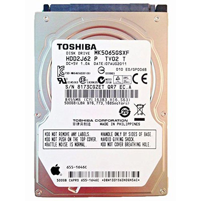 東芝 toshiba 2.5インチ 内蔵 ハードディスク 500GB SATA 3Gb/s 5400rpm キャッシュ 8GB 9.5mm