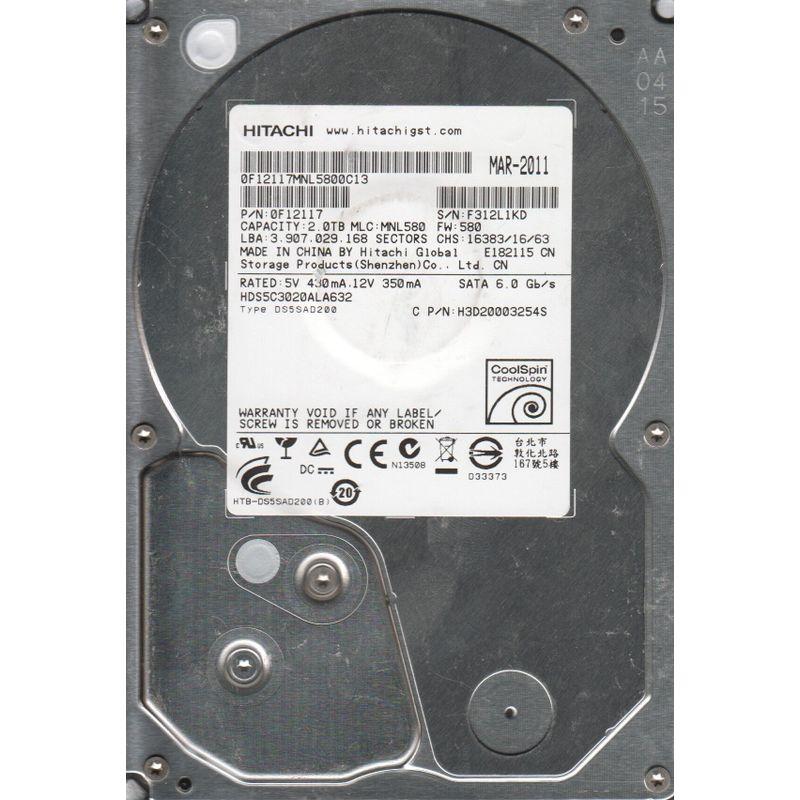 hds5?C3020ala632、PN 0?F12117、MLC mnl580、Hitachi 2tb SATA 3.5