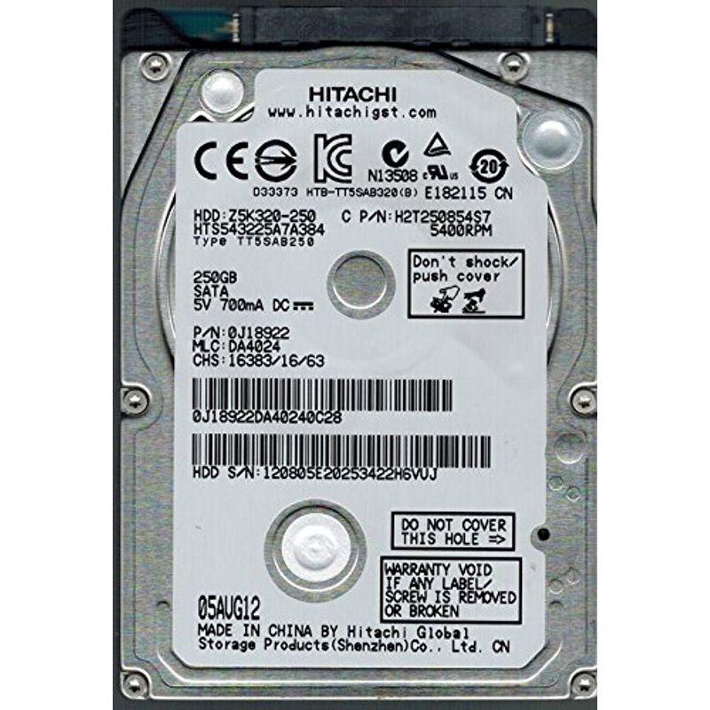 Hitachi hts543225?a7a384?P/N : 0j18922?MLC da4024?250?GB