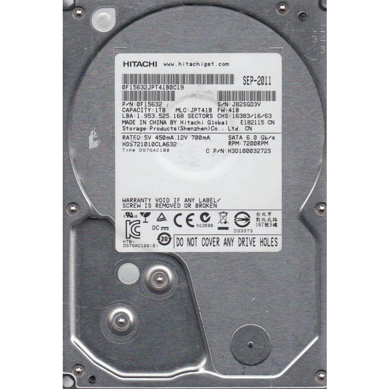 Hitachi(日立) 1TB SATA 3.5ハードドライブ HDS721010CLA632 PN