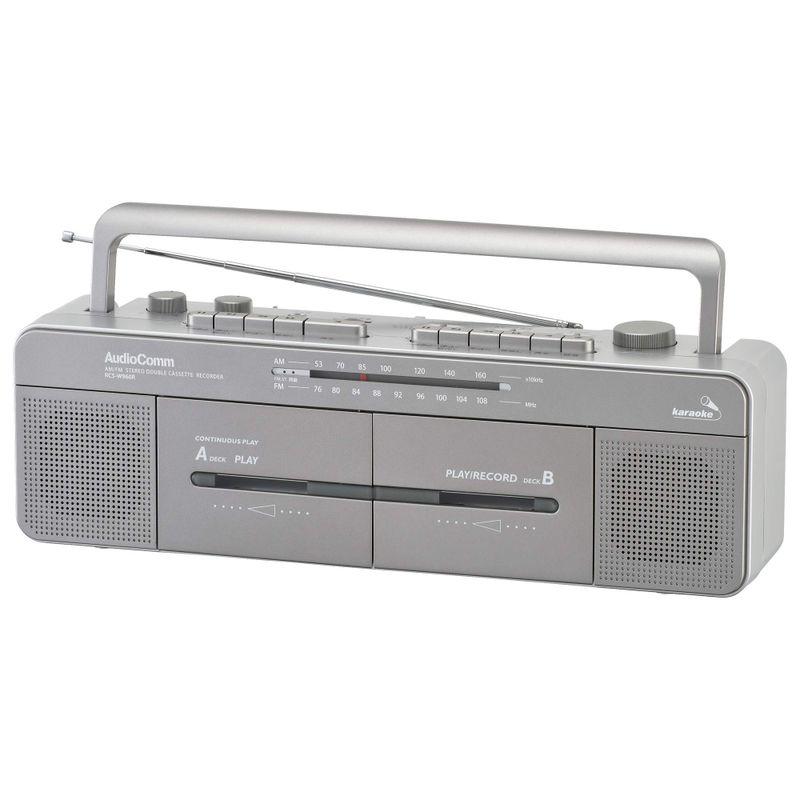 希少 美品✨　TCR-09 ステレオ FM/TV/AM ダブルカセットレコーダー オーム電機 AudioComm ダブルラジカセ ステレオダブルカセット