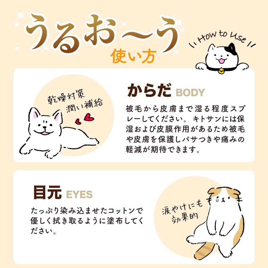 犬　猫　ペット用トリートメント保湿スプレー　うるお〜う　100ml　無添加　フケ　かゆみ　湿疹　乾燥　肌荒れ |  | 11