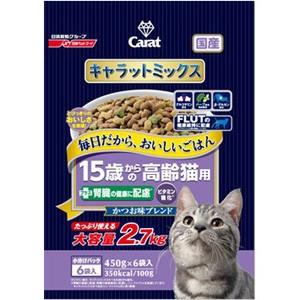 キャラットミックス 15歳からの高齢猫用 腎臓の健康に配慮 かつお味ブレンド 2 7kg キャットフード ドライフード 4902162027726 Scb 通販 Yahoo ショッピング