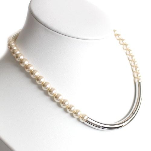 【SALE】[SCLT-14992]パール ライン ショートネックレス / レディース ネックレス アクセサリー |  | 01