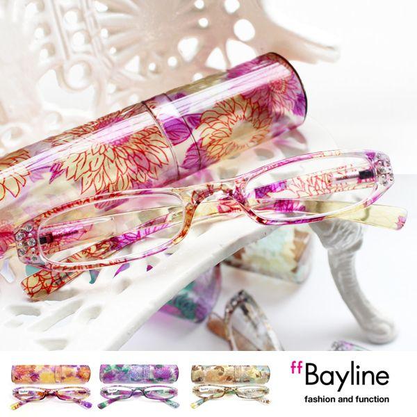 【SALE】おしゃれ老眼鏡 眼鏡 めがね メガネ  Baylineオリジナルリーディンググラス(老眼鏡)ダリア風フラワープリント｜scefi