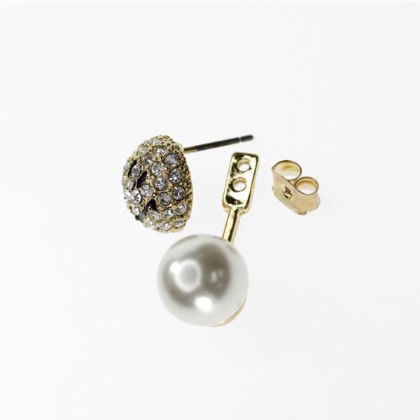 ゴールドピアス　パール付き　（ぽんちゃん） スマイル パール ピアス スマイルマーク smile ニコちゃん