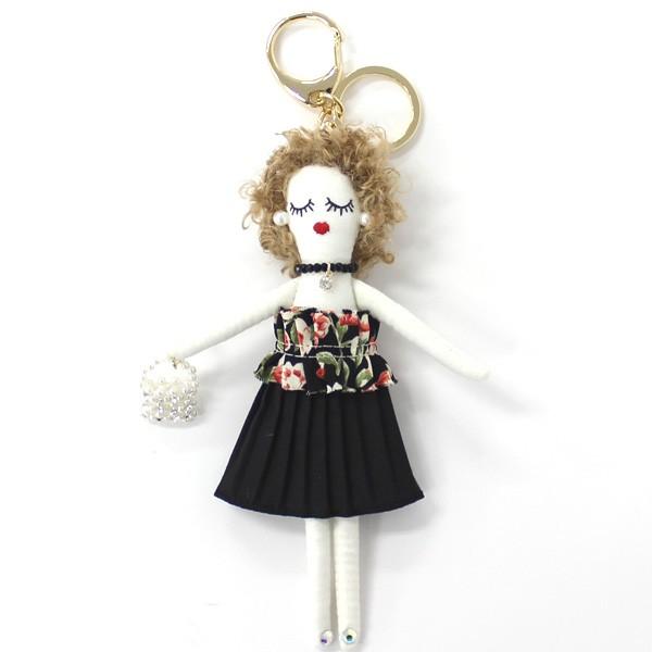 SALE】ドールバッグチャーム ベアトップドレス パール 花 ビジュー