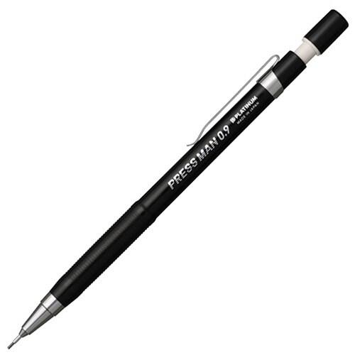 プラチナ プレスマン 速記用 0.9mm シャープペンシル 2B芯 ブラック軸