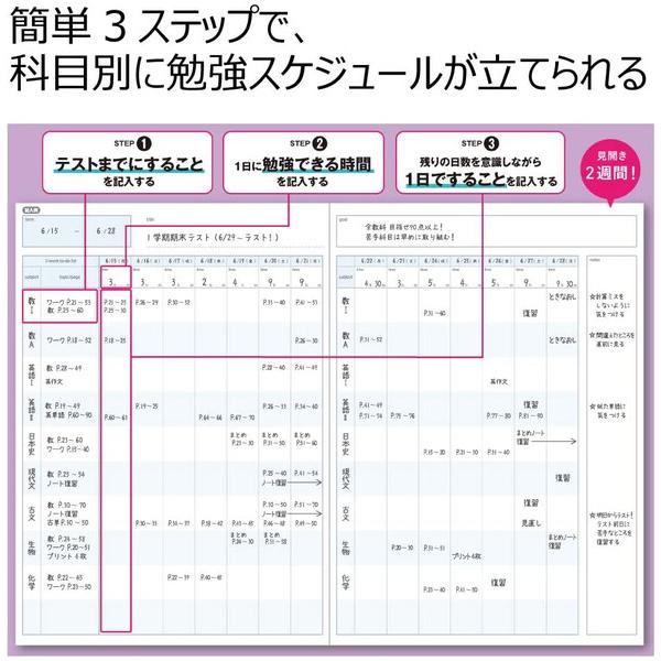 コクヨ キャンパス ノート スタディプランナー 2ウィークス罫 セミB5 ネイビー パープル 2冊セット [02] 〔合計1100円以上で購入可〕 |  | 02