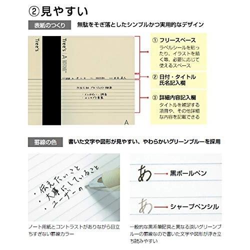 ノート Tree S A6 6mm罫 B罫 48枚 ブルーグレー 勉強 授業 学校 受験 仕事 シンプル キョクトウ 日本ノート 02 メール便 送料込価格 2a65g4o6 スクールサプライ 通販 Yahoo ショッピング