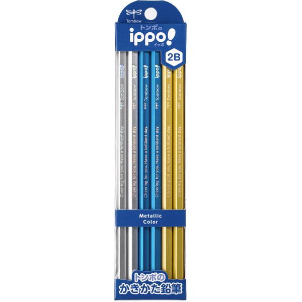 トンボ鉛筆 ippo! イッポ かきかたえんぴつ 2B メタリック 1ダース 12