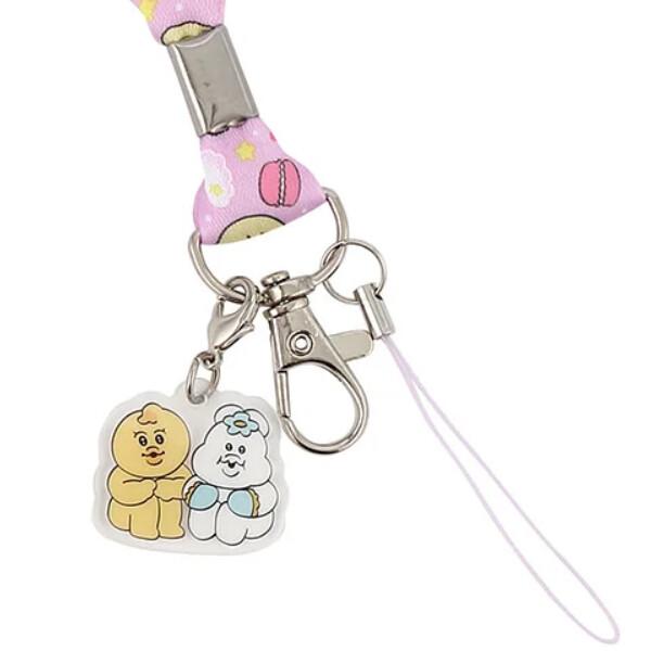 んぽちゃむ マスコット付ネックストラップ パープル アクリル製 安全