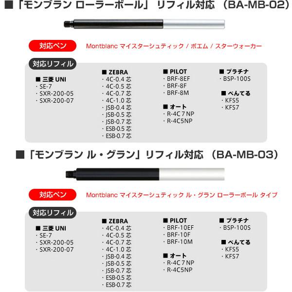 ボールペン リフィルアダプター パーカー/モンブラン/ラミー/カラン