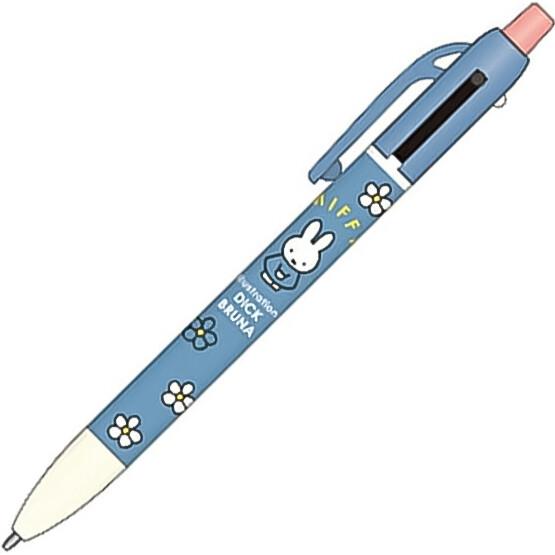 miffy ミッフィー シャープ&amp;2色ボールペン 青 0.5mm/0.7mm 春 花 北欧 ブルーナ かわいい 日本製 スクエア [01] 〔合計1100円以上で購入可〕