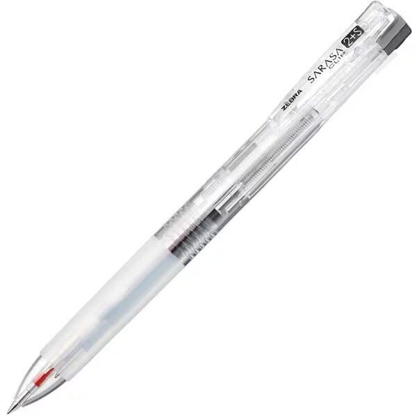 多機能ボールペン SARASA サラサクリップ 2+S 0.5mm 透明 2色ジェル