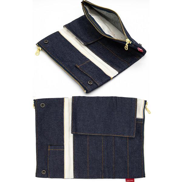 t m (tmtm)です★オーダー三つ折りペンケース 岡山デニム ベンディペンケース エッセンシャル 三つ折り 筆入れ