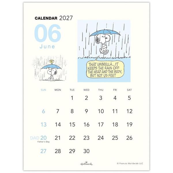 2027年版】 カレンダー スヌーピー 卓上 1月始まり 書き込み 予定 縦型