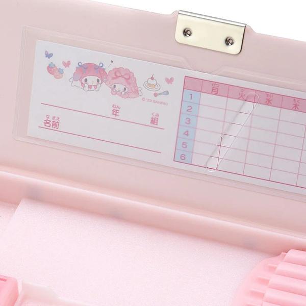マイメロディ 両面開き筆箱 キラキラ ホログラム コンパクト ペン