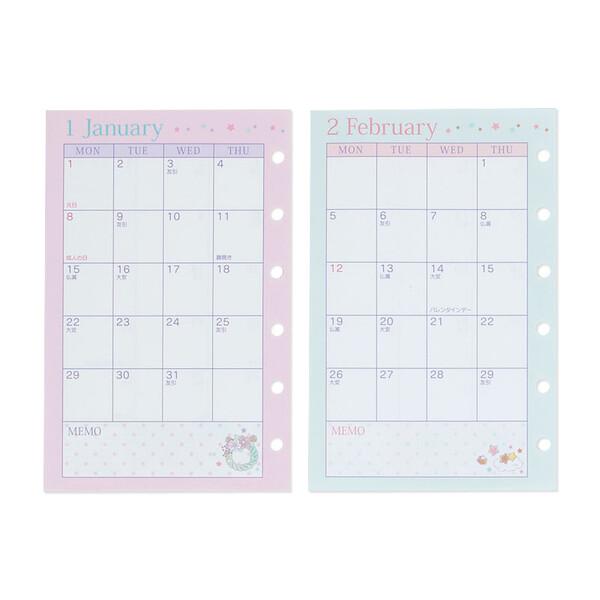 2024年 ミニ6穴用 システム手帳用リフィルセット リトルツインスターズ