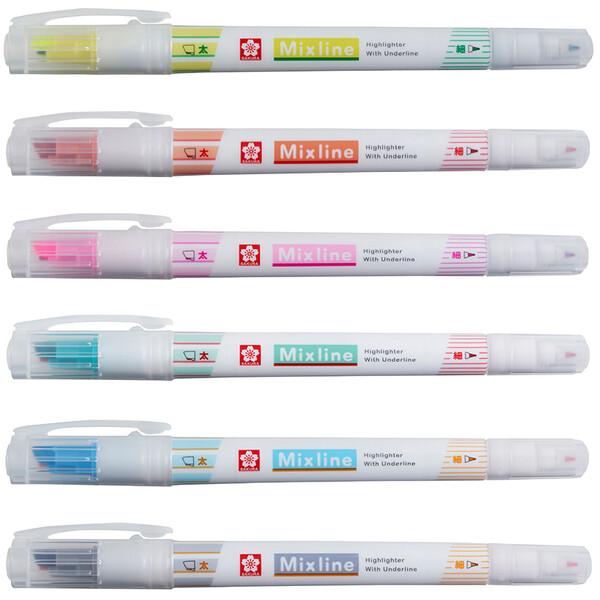 ミックスライン 水性 マーカー 細字 ツインタイプ 中高生 教科書