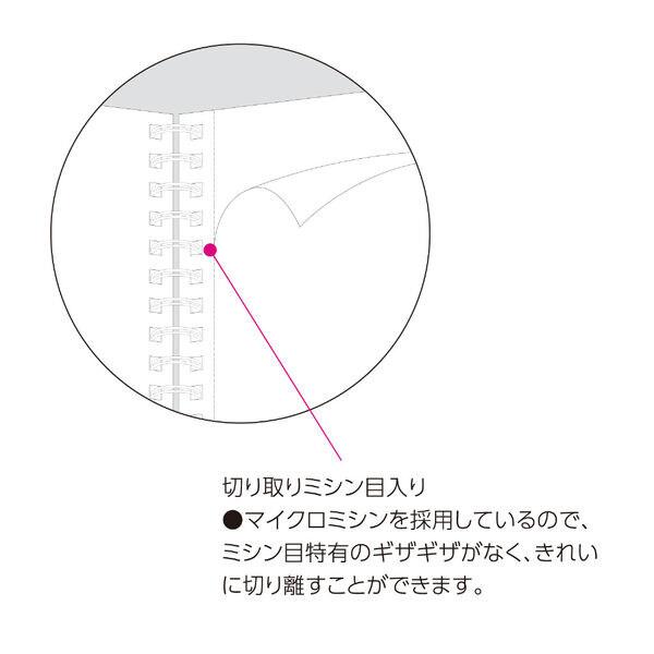 コクヨ キャンパスノート ハーフサイズ B6 リングとじ 5mm方眼罫 黒 クラフトボス グレー罫 ミシン目入 ビジネス 勉強 日本製 [02] 〔合計1100円以上で購入可〕｜school-supply｜04