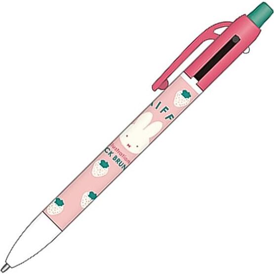 miffy ミッフィー シャープ&amp;2色ボールペン ピンク 0.5mm/0.7mm 春 イチゴ 北欧 ブルーナ かわいい 日本製 スクエア [01] 〔合計1100円以上で購入可〕