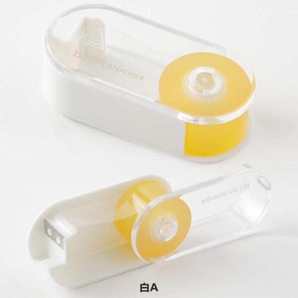 XS テープカッター 黒A/白A セロハンテープ付 12mm幅×5m巻 切り口