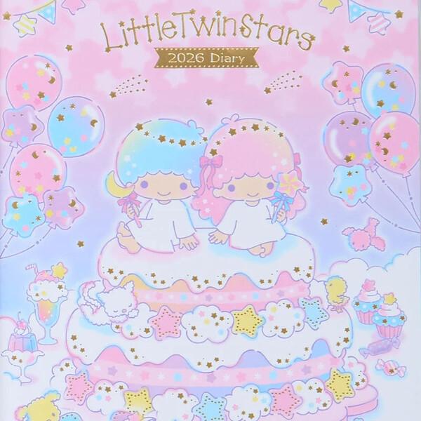 リトルツインスターズ 2026年 手帳 B6 ダイアリー ブロック 見開き1
