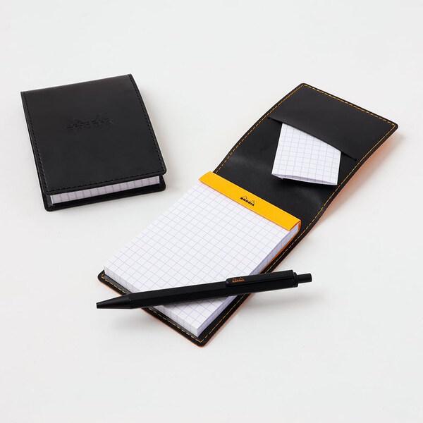 【画像確認用出品】HONDA レザーメモパッド ブロック RHODIA メモ帳 RHODIA ロディアカバー PUレザー ブロックカバー No.12 A6 ブラック 合