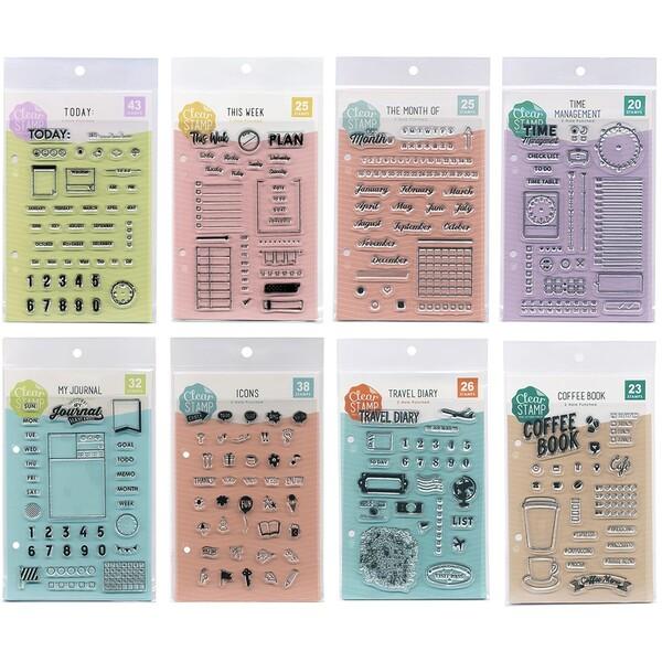 クリアスタンプシート ジャーナル かわいい イラスト はんこ プラン