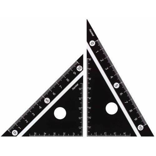 見やすい白黒 三角定規 10cm ブラック APJ251B [02] 〔合計1100円以上