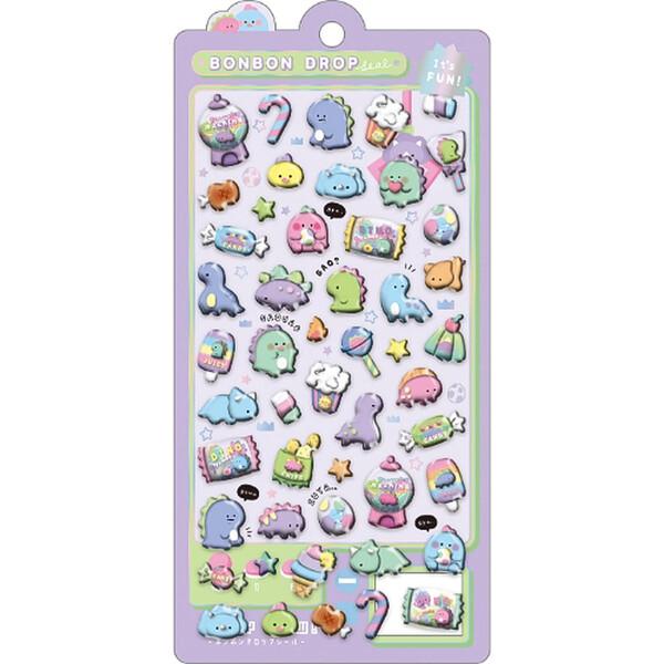 【合計11種類レア入り】ボンボンドロップシール　おはじきシール　うるちゅる等 ボンボンドロップシール がおがおボンボン 立体 ラメ入り樹脂