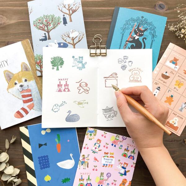 スタンプノート A6 浅野みどり いたずらわんこ 白画用紙 32ページ 犬